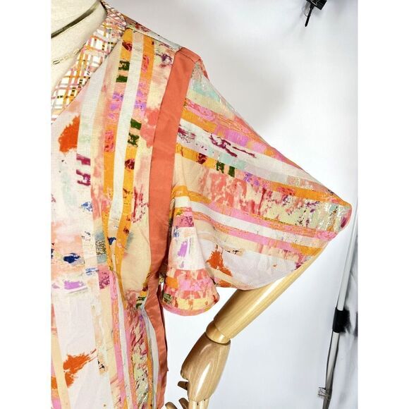 Anthropologie Floreat Kimono Top Jacket Boho Art Wear Abstract OSFM - Picture 15 of 16